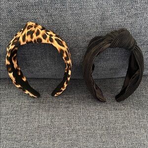 Target Leopard Print and Black Knotted Headband Duo